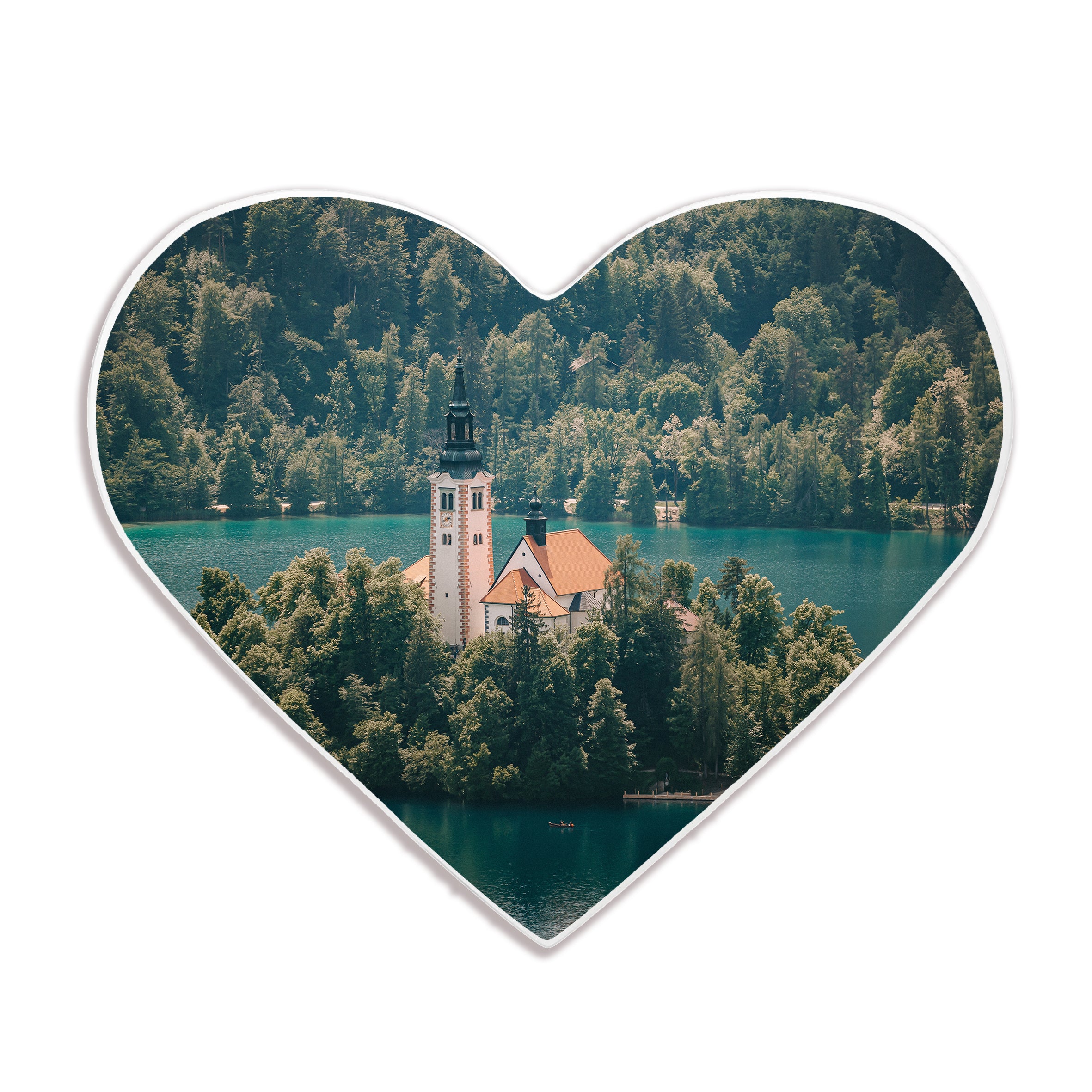 Personalised Printed Ceramic Heart Shaped Coaster 9x11cm Cork Backed