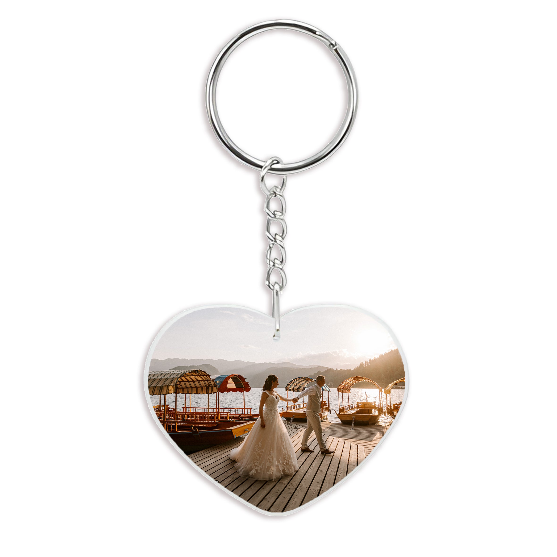 Personalised Printed Polymer Heart-Shape Keyring