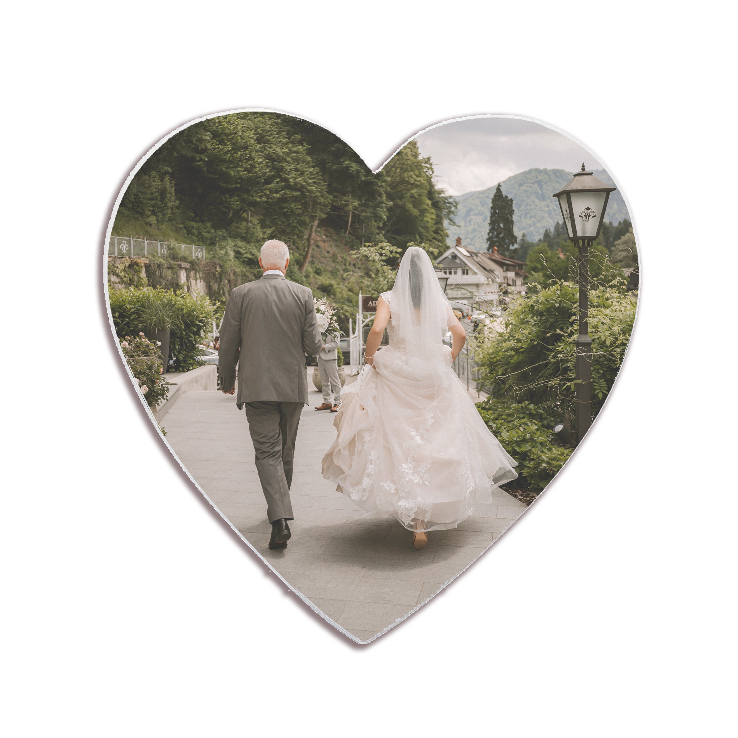 Personalised Printed Heart Shape MDF Magnet 7.5cm