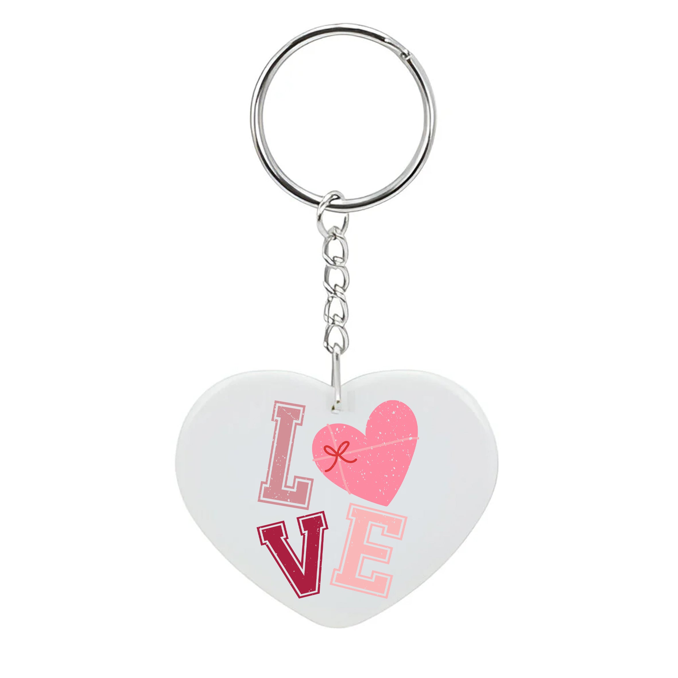 Heart-Shaped Polymer Keyring – Love Design